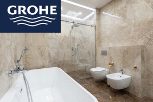 Small bathroom tiles for shower area grip and safety design